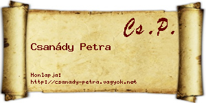 Csanády Petra névjegykártya